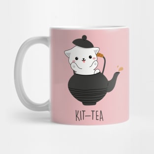 Kit-Tea Funny Cat Lover Gift Cute White Cat, Tea Mug